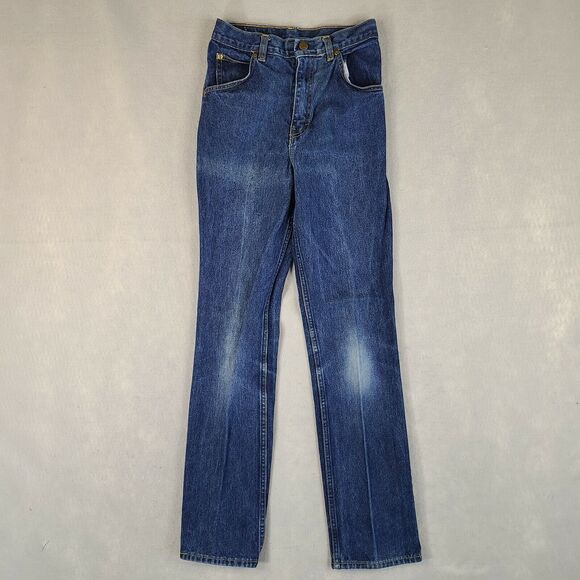JET SET Women's Denim Jean's Long Size 14 (24x30) Snap Button Waist Blue‎ - Picture 1 of 10